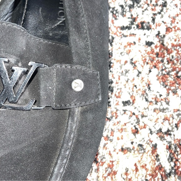 Authentic Louis Vuitton Black Suede Loafers Size 10 - Picture 6 of 11